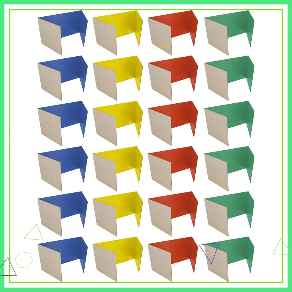 

18x48-дюймовые красочные доски для конфиденциальности Carrel для учебы, 24 упаковки перегородки для классных столов для студенческой фокусировки и тестирования