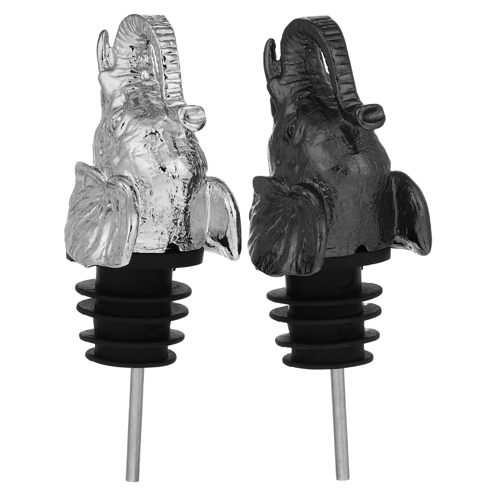 Elephant Wine Pourer Spout Set – Zinc Alloy Drip-Free Aerator for Wine, Whiskey, Tequila Bottles