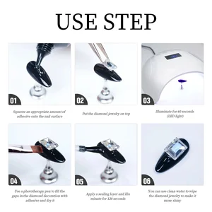 Super starker Nagel -Strass -Kleber, Nagelgel, Nagelcharm, 3D -Nägel Bling, Edelsteindekoration, Diamonds Art, 30g 8 Hauptverkaufskleber mit Glitzer - №1