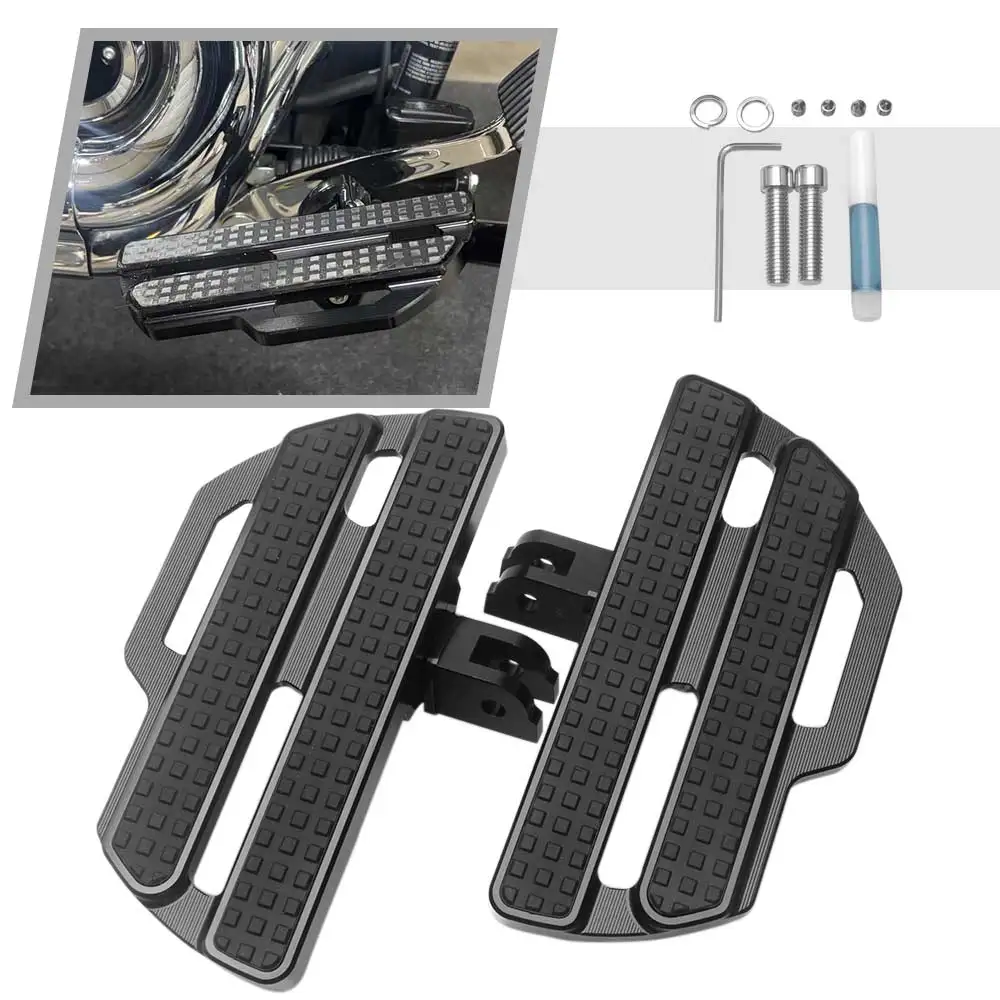 

Motorcycle Accessory Black 1 Pair Driver Front Floorboards Footrest For Harley Softail Street Bob 114 FXBBS 2021 2022 2023 2024