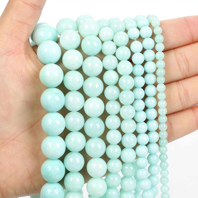 5A Natural Amazonite Stone Round Beads for Jewelry Making Diy Bracelet Necklace 15
