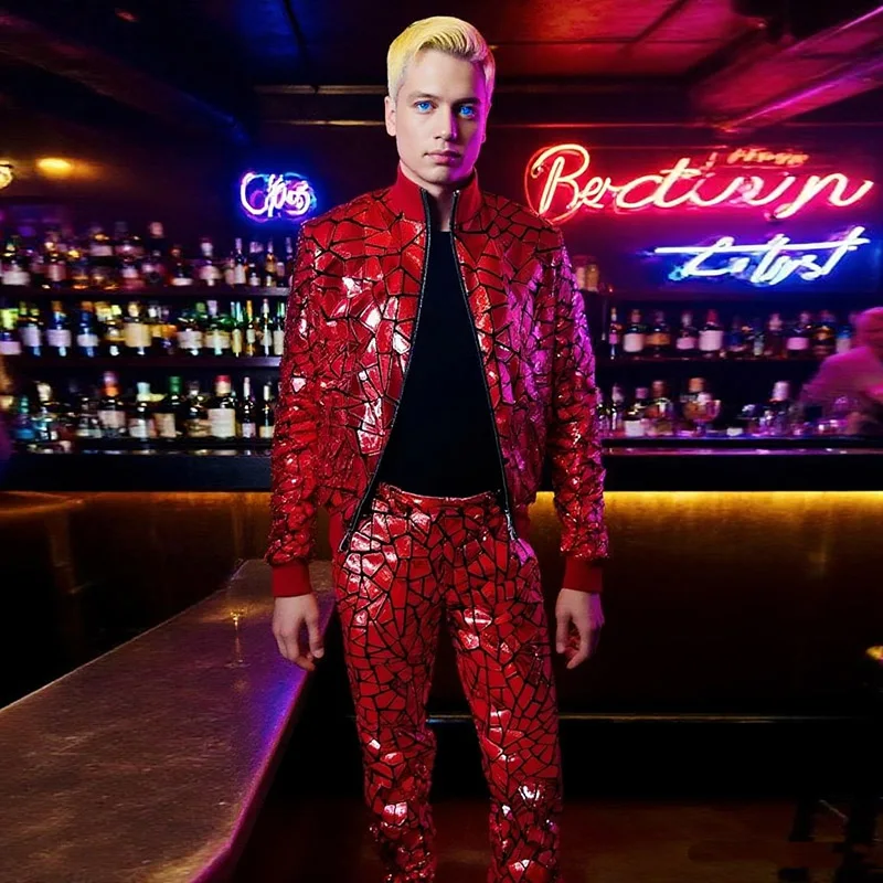 

Мужской костюм для лазерного танца в стиле киберпанк, футуристический светоотражающий купальник с металлическим отражателем, сценический джазовый наряд