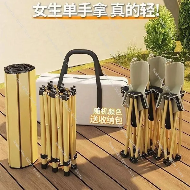 Portable Foldable Table and Chair Set, Outdoor Picnic Camping Barbecue Egg Roll Table for Street Vendor and Travel Use