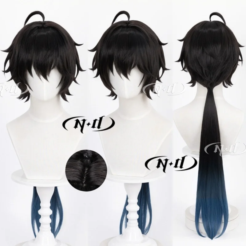 ND Brand Dan Heng Permansor Terrae Honkai: Star Rail Cosplay Wigs Hair Hairpiece for Comic-con Cosplayer Halloween Costume Party