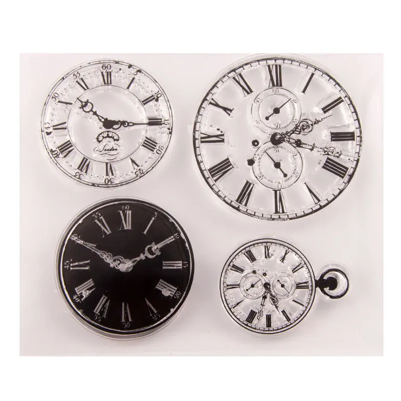 Classical Clock Faces Ink Silicone Stamp Seal Steampunk Card Making Scrapbooking Decor Album Photo DIY Diary Paper Craft Art