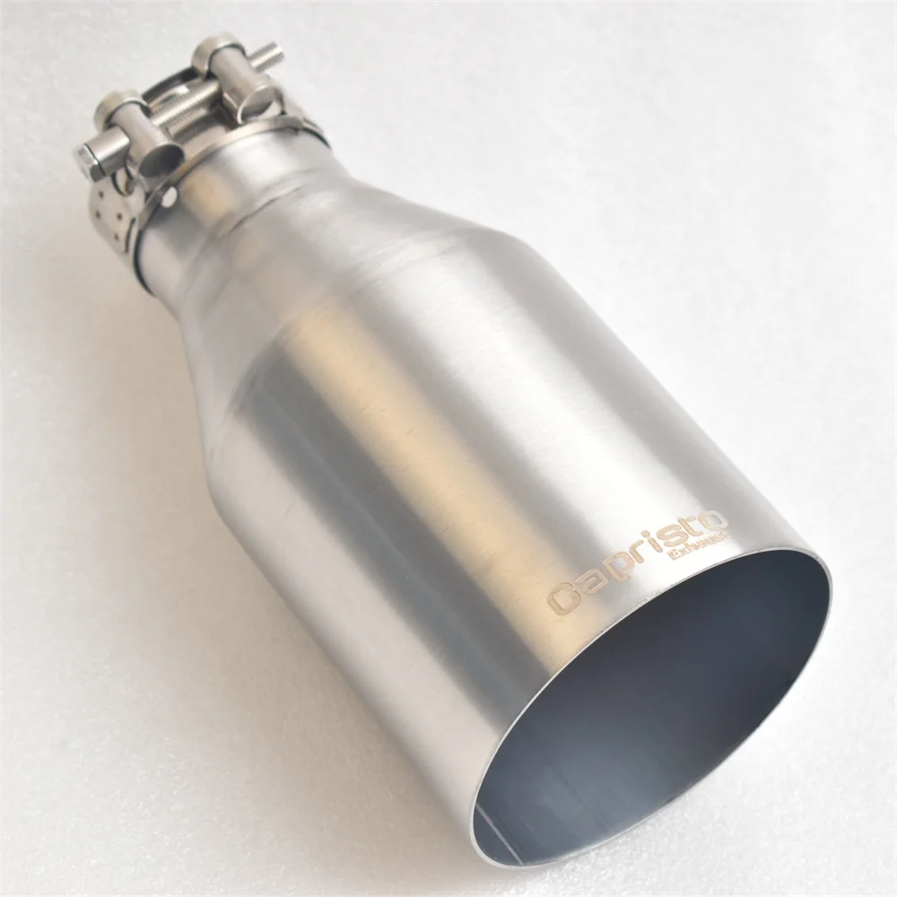

Capristo Exhaust Single Tube Car Exhaust Nozzle 304 Stainless Steel Flat Mouth Brushed Finish for Automotive Modification