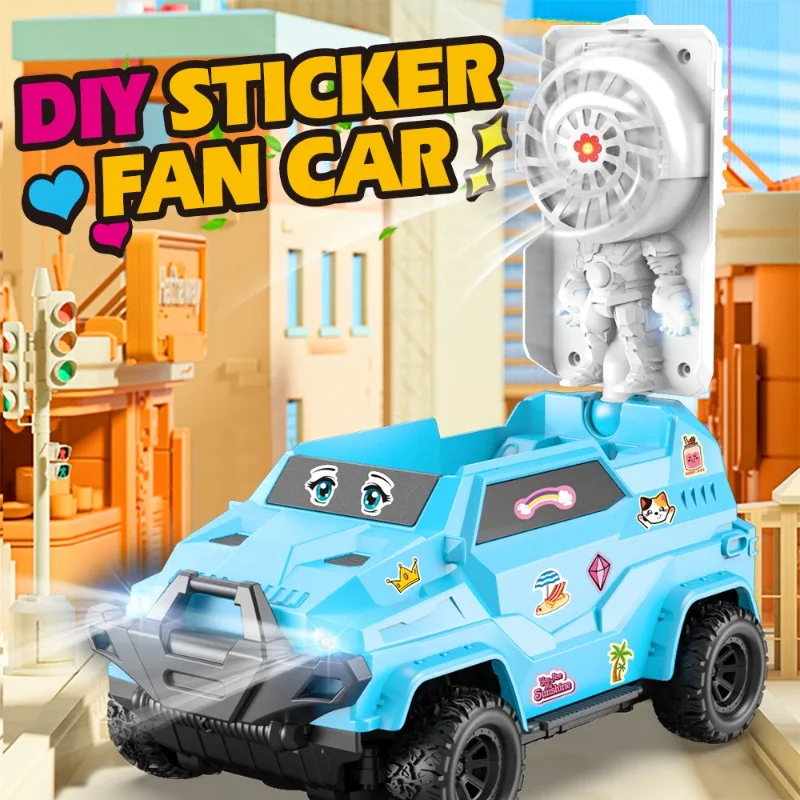 New Pink Spray 2.4g Remote Control Car Electric Fan DIY Sticker Rc Monster Truck - The Perfect Gift for Girls Kids Toy Boys Girl