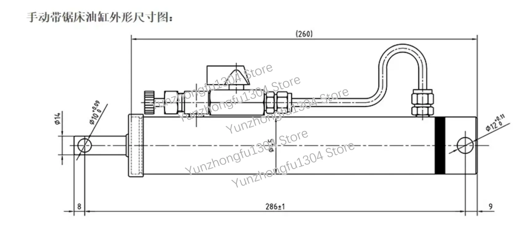 Popular use valve attached band saw hydraulic cylinder