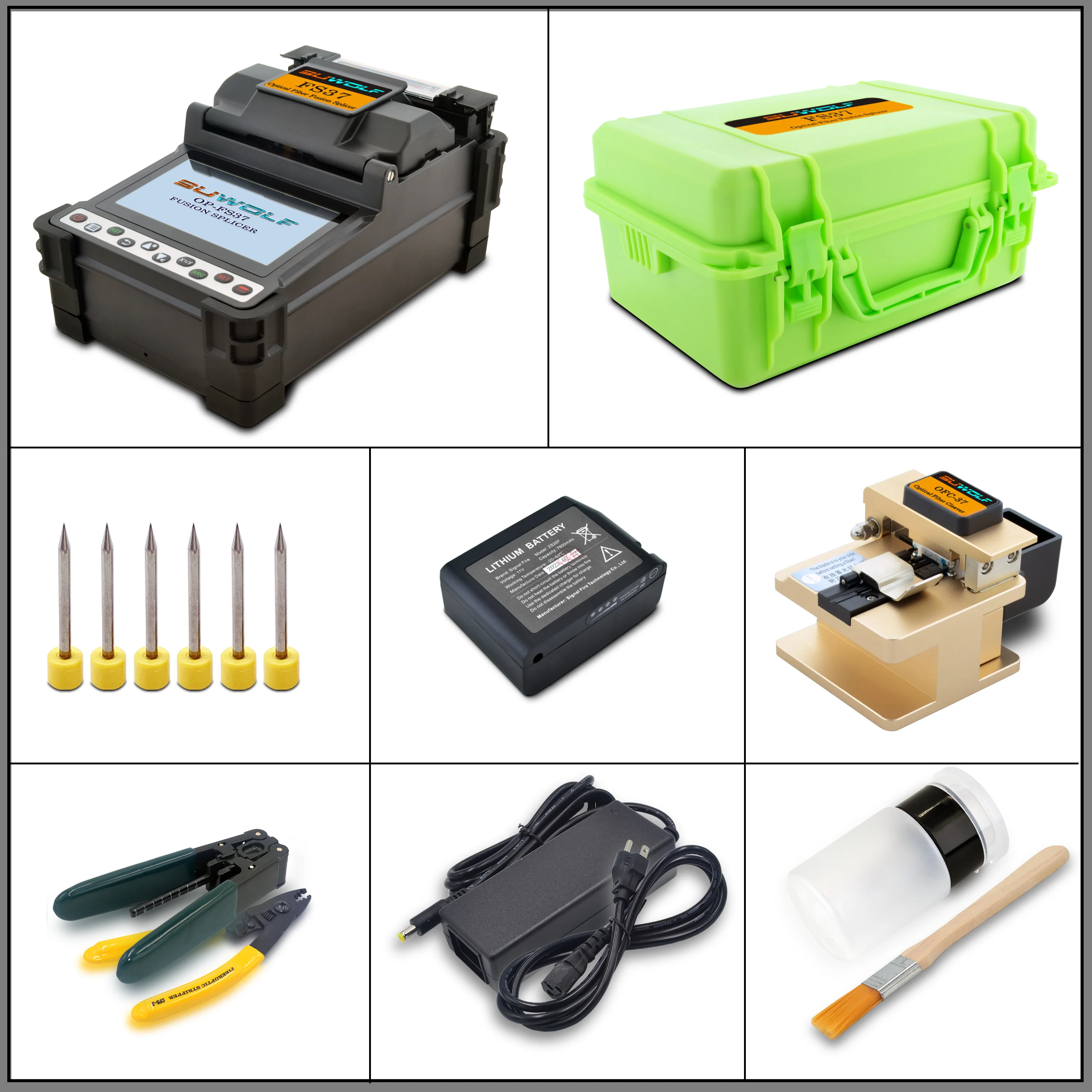 SUWOLF 4.3 بوصة تعمل باللمس LCD آلة ربط الألياف البصرية عالية الدقة لألياف SM، MM، NZ-DS، ألياف EDF (FS37)