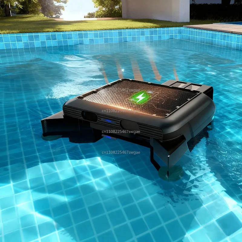 Cleaner Robotic Skimmer Pool Vacuum Robot Automatic Pool Cleaning Machine Solar Powered Dual Charging Smart Floating Surface