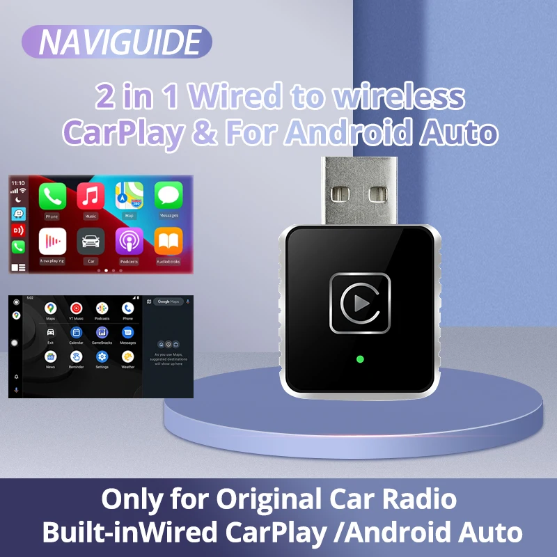 

2in1 AI Smart Box Car Intelligent Systems Wireless CarPlay Dongle Wireless Android Auto Adapter For Car With Wired CarPlay