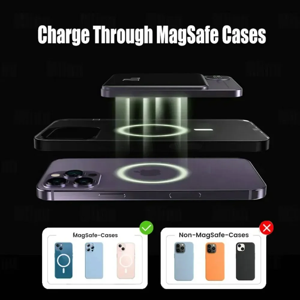 10000mAh Mobile Phone Power Bank Wireless Usb C Charger Power Bank Magnetic For iPhone 14 13 12 15 Xiaomi Samsung Magsafe Series