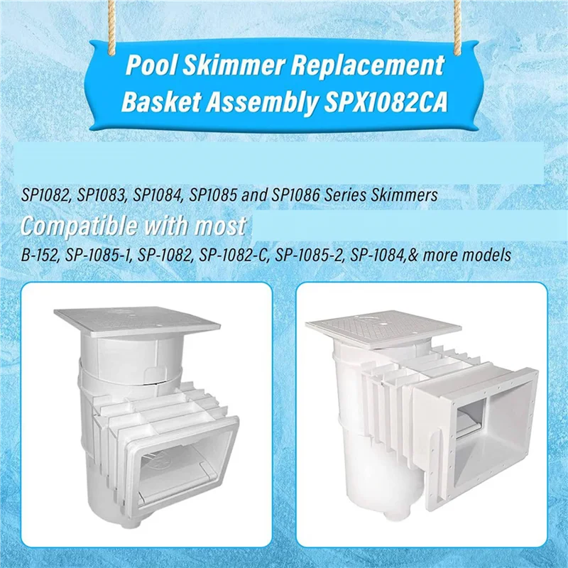 AT05-2PCS Skimmer Basket Remove Leaves Skimmer Filter Basket For Swimming Pool For Pond For Hayward SPX1082 B-152 White