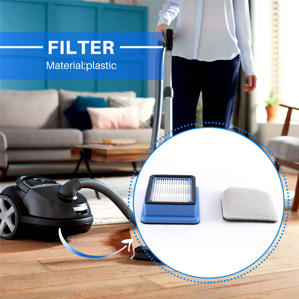 Filter Hepa pengganti untuk suku cadang penyedot debu Electrolux Q6 Q7 Q8 WQ61/WQ71/WQ81