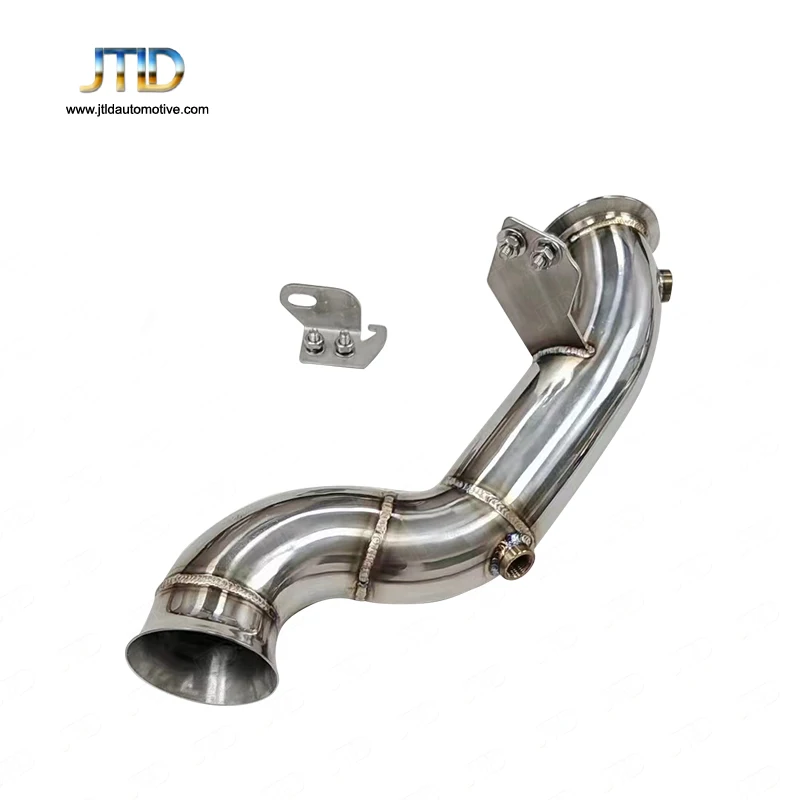 Polished Decat Downpipe For Mercedes BENZ W205 C300 Exhaust Catless Donw Pipes Left-hand Drive