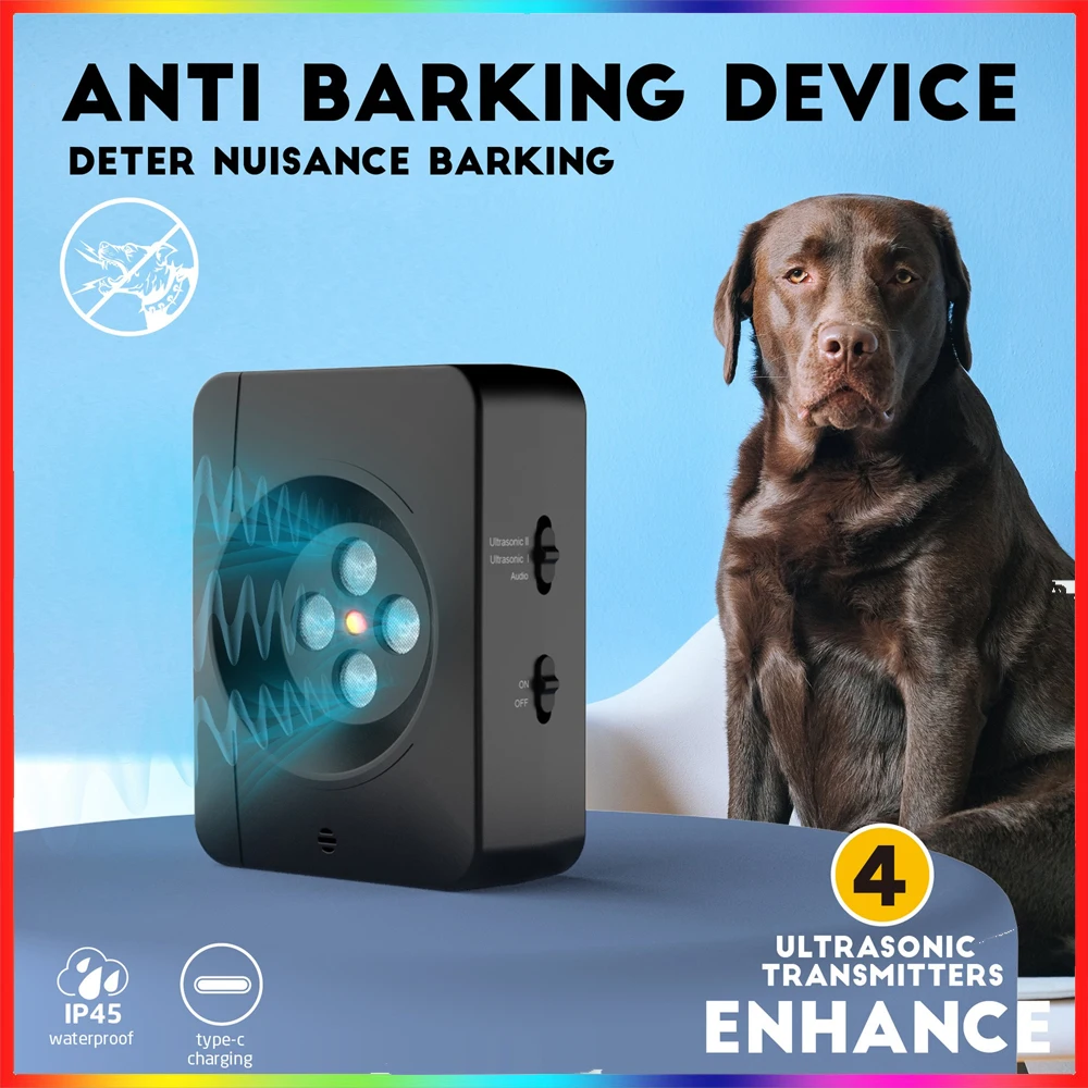 

New Ultrasonic Anti Barking Device USB Automatic Dog Barking Stop Device Outdoor Dog Repeller Anti-Noise Training Accessories