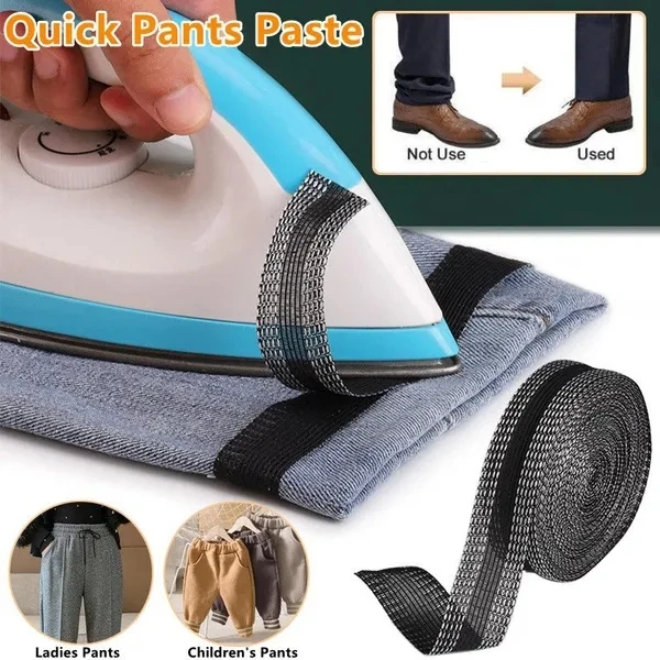 

Pants Paste Iron on Pant Edge ShortenTrousers Jeans Pants Clothes Sleeves Length Adjust Tapes Self-Adhesive Tape Apparel Sewing