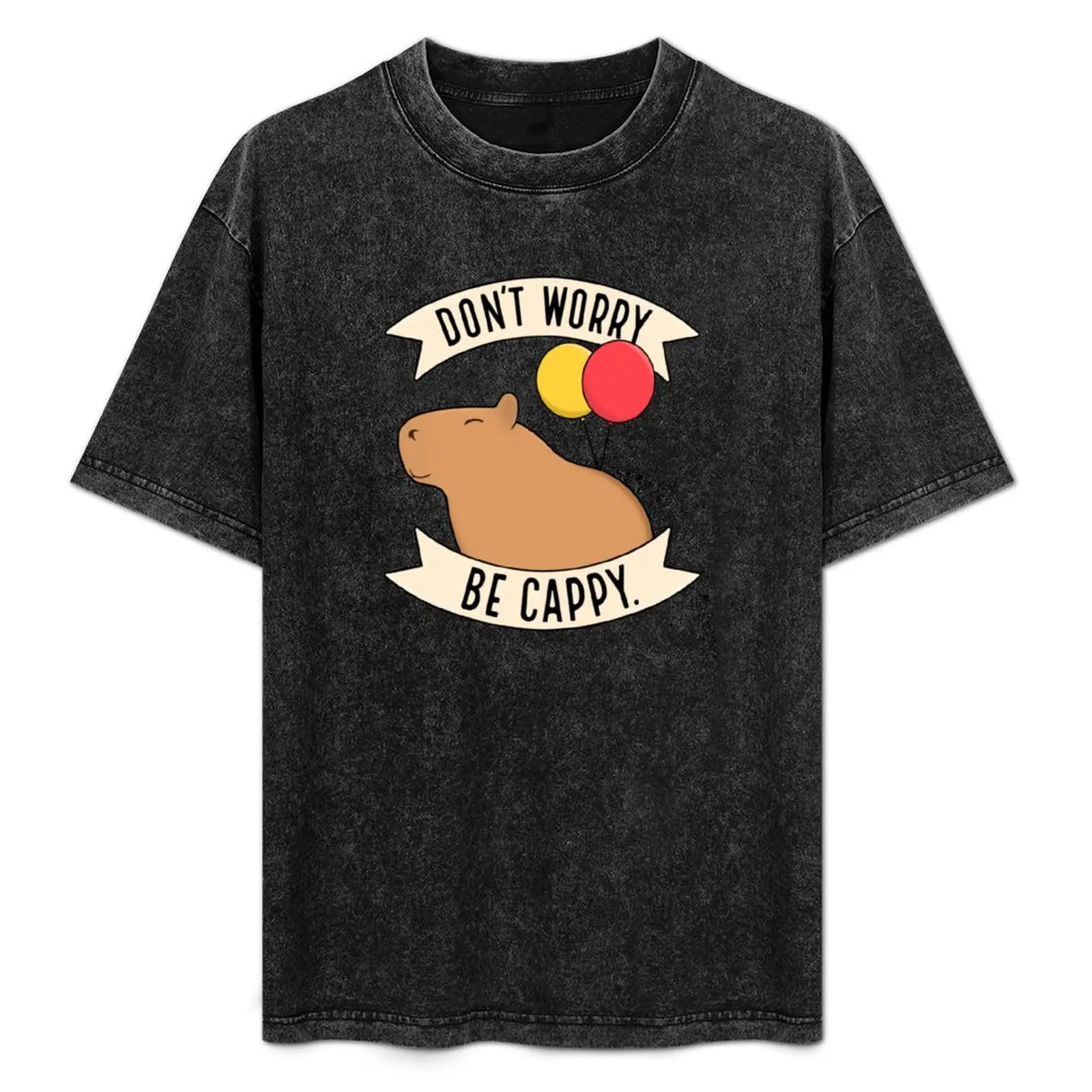 Don't Worry Be Cappy T-Shirt Daily Wear Plain Short Sleeve Shirt
