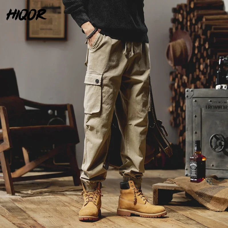 HIQOR Taktische Cargohose für Herren, Herbst und Winter, Outdoor, Wandern, Jogger, Hose mit mehreren Taschen, Streetwear, Cargo-Jogginghose für Herren