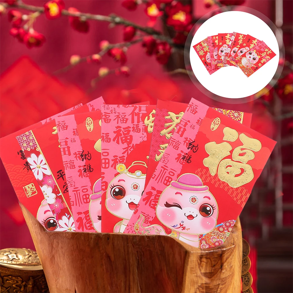 

36pcs Envelopes Year Of The Snake Chinese New Year Traditional Red Packet For Cash Gifts Wedding Lucky Money