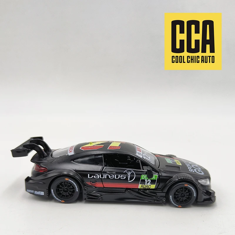 CCA 1:43 C63 DTM #12 Racing Alloy Car Model Black Throwback 2 Door Collectible