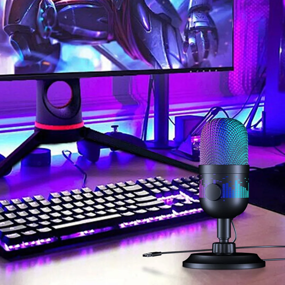 RGB USB Condenser Microphone for Gaming Streaming
