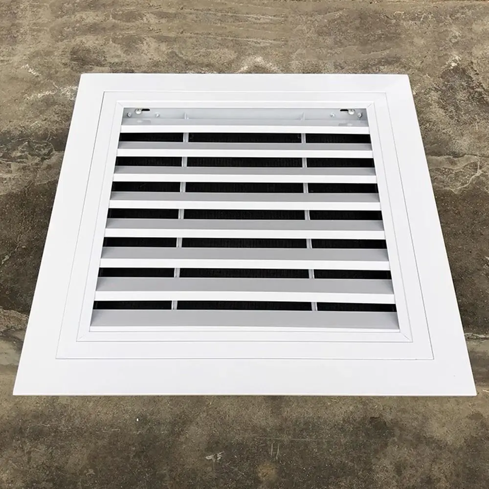 

New Aluminum Alloy Air Vent Grille Square White Return Air Grill With Mesh Gable Vent Exterior Walls