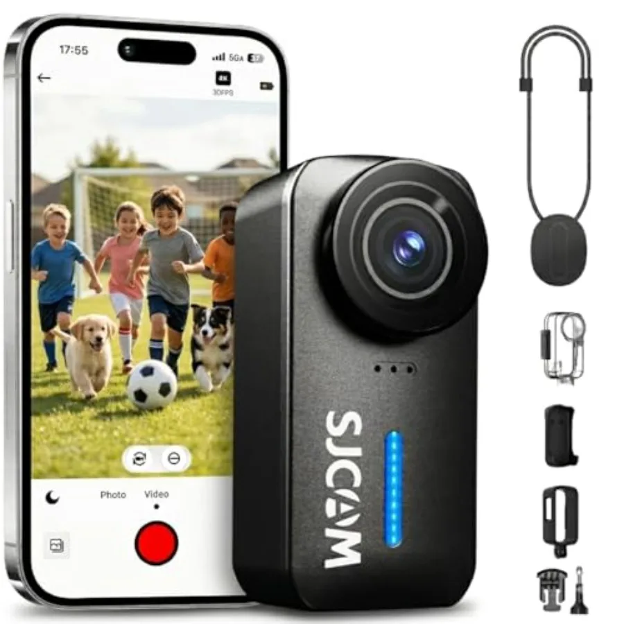 

Travel, skiing, cycling body camera: 4K, 170 wide-angle, 6-axis stabilization, wearable magnetic mount, 30M waterproof, built-i