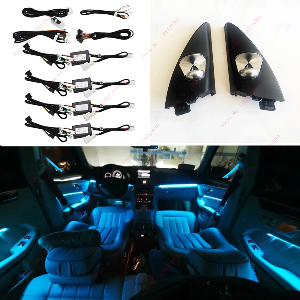 Ambient Light Cable Original 3 Color Upgrade 12/64 Color For Benz W166 W212 W218W292 E/GLE /GLS BO Tweeter Car Decorate LED Lamp