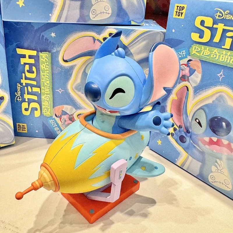 Disney Disney Stitch Cute Series Blind Box Clockwork Doll Anime Kawaii Model Toys Collection Decoration Ornament Birthday Gift