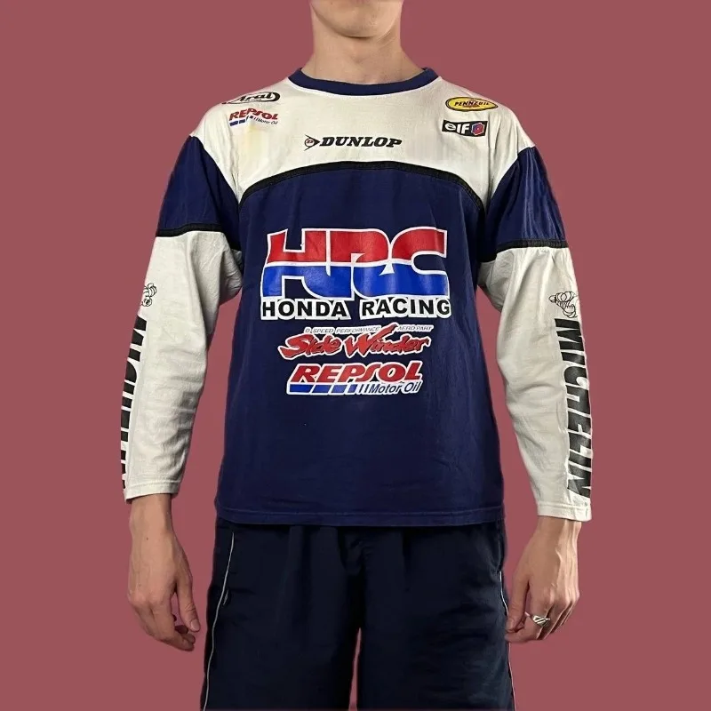 

Honda модная официальная гоночная форма мотоциклетная внедорожная уличная велосипедная мужская трикотаж с длинными рукавами большого размера дышащая спортивная футболка