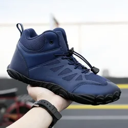 Nowe buty zimowe dla Unisex śnieg boso buty praca na zewnątrz ciepłe futro męskie buty do kostki męskie śniegowce duży rozmiar 50