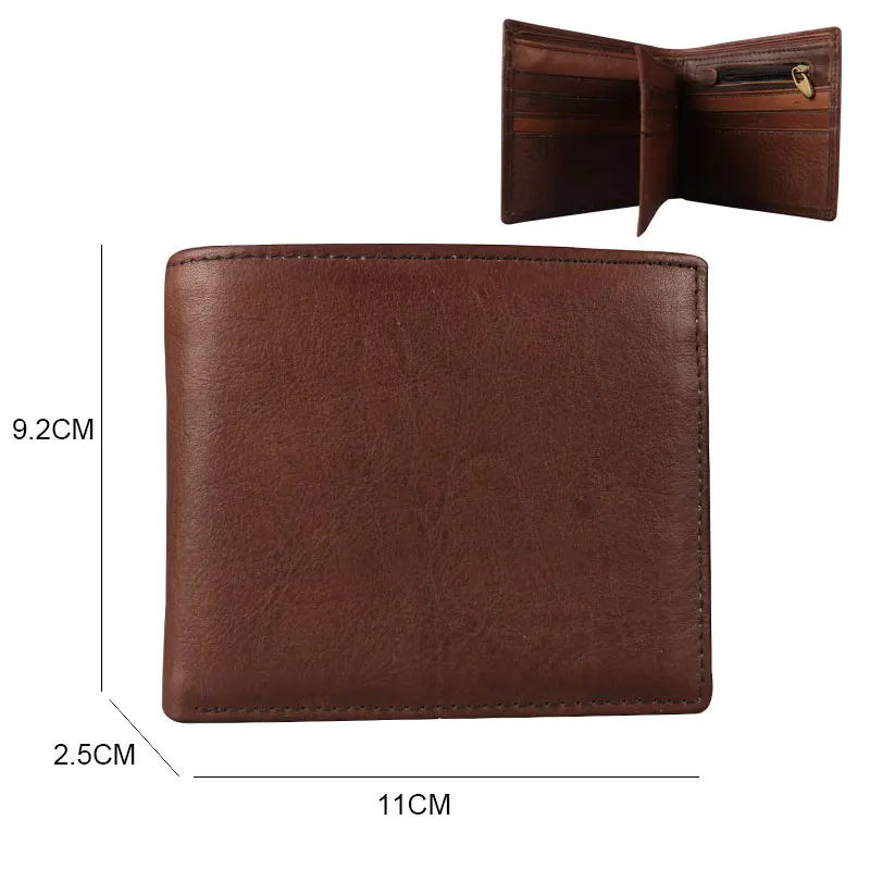 Ruil 2022 New Men Wallet Top Quality England Retro Style Handmade Goat Skin Zipper Handbag Coin Purse Waist Bag