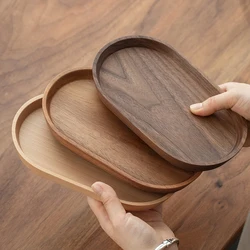 Kitchen Accessories High quality Wooden Serving Tray Walnut Coffee Tray Saucer Tea Dessert Sushi Fruit Plate Storage Pallet