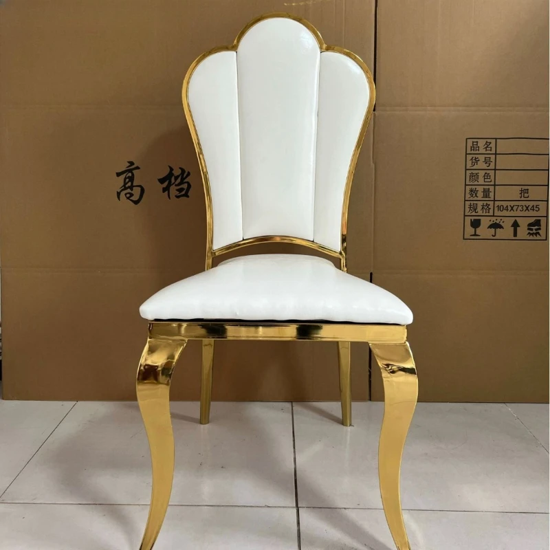 

European Hotel Restaurant Banquet Wedding Hall Stainless Steel Soft Bag Backrest Plum Blossom Stool Chair