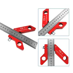 Center Finder Multifunction XY-ruler Circle Center Marking 45°90°Scribing Gauge Metric Inchfor Woodworking Measuring Scribe Tool