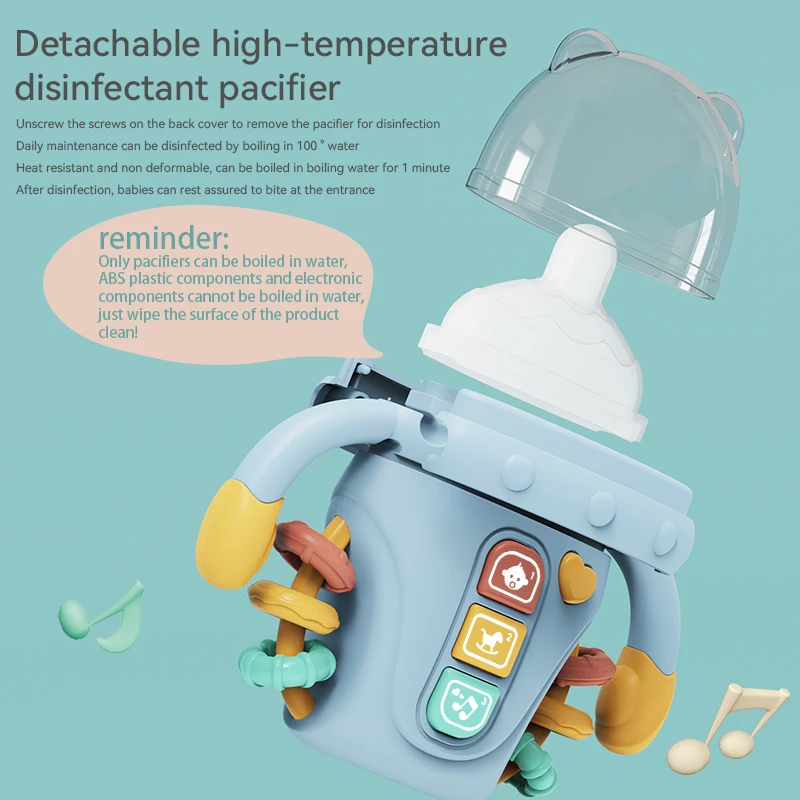 Elektronisch babyflesvormig speelgoed/rammelspeelgoed/muzikaal speelgoed, liedjes/Engelse woorden, geschikt voor baby's van 18 maanden oud, verjaardagscadeau