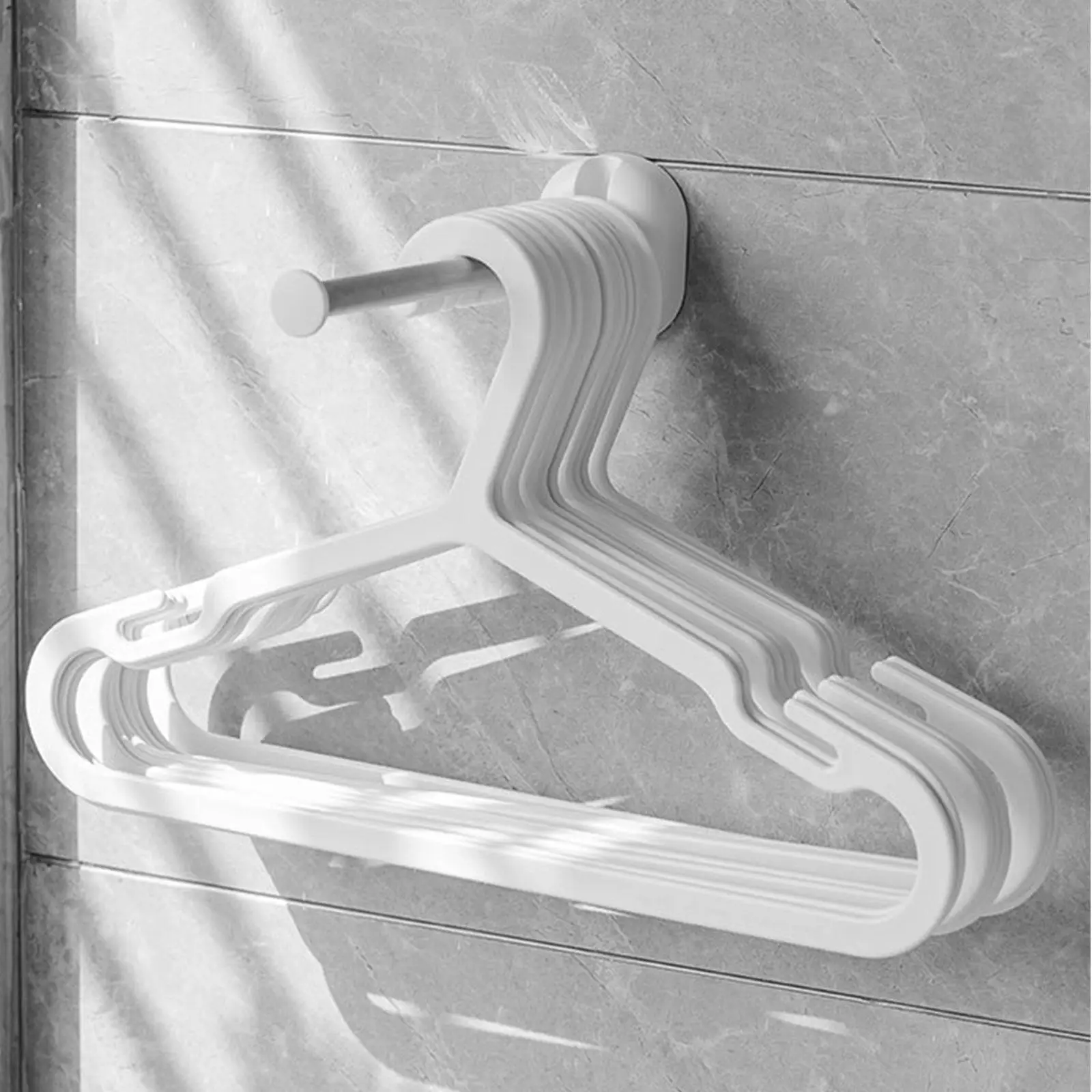 Wall Mounted Clothes Hanger Storage Hook Stainless Steel Hanger Holder Organizer Stackable Rack for Wire Plastic Wooden Hangers