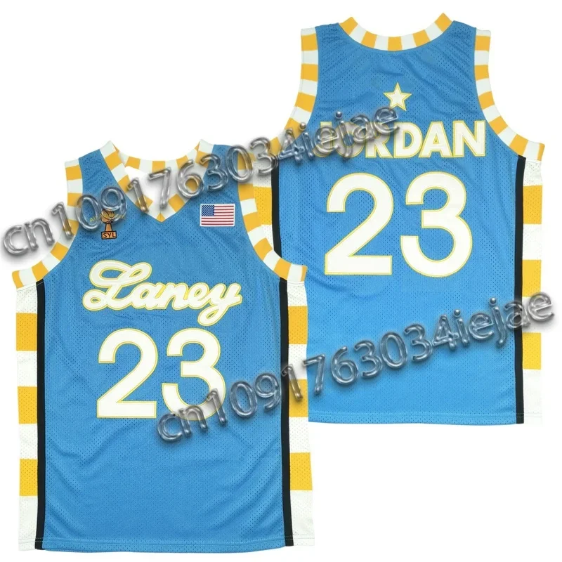 

Баскетбольные майки для средней школы LANEY 23, майка SPACE JAM, шитье, высокое качество, спортивная одежда для активного отдыха, синий, белый, желтый