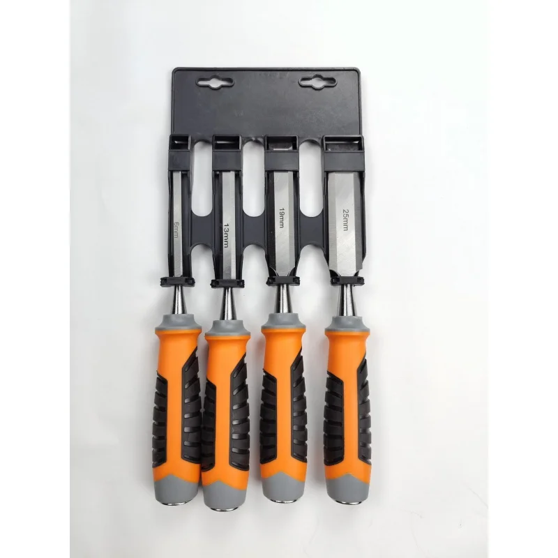 4PCs DongYang Plastic Handle Chrome Vanadium High Speed Steel Woodworking Chisel Wood Carpenter Graver DIY Bag