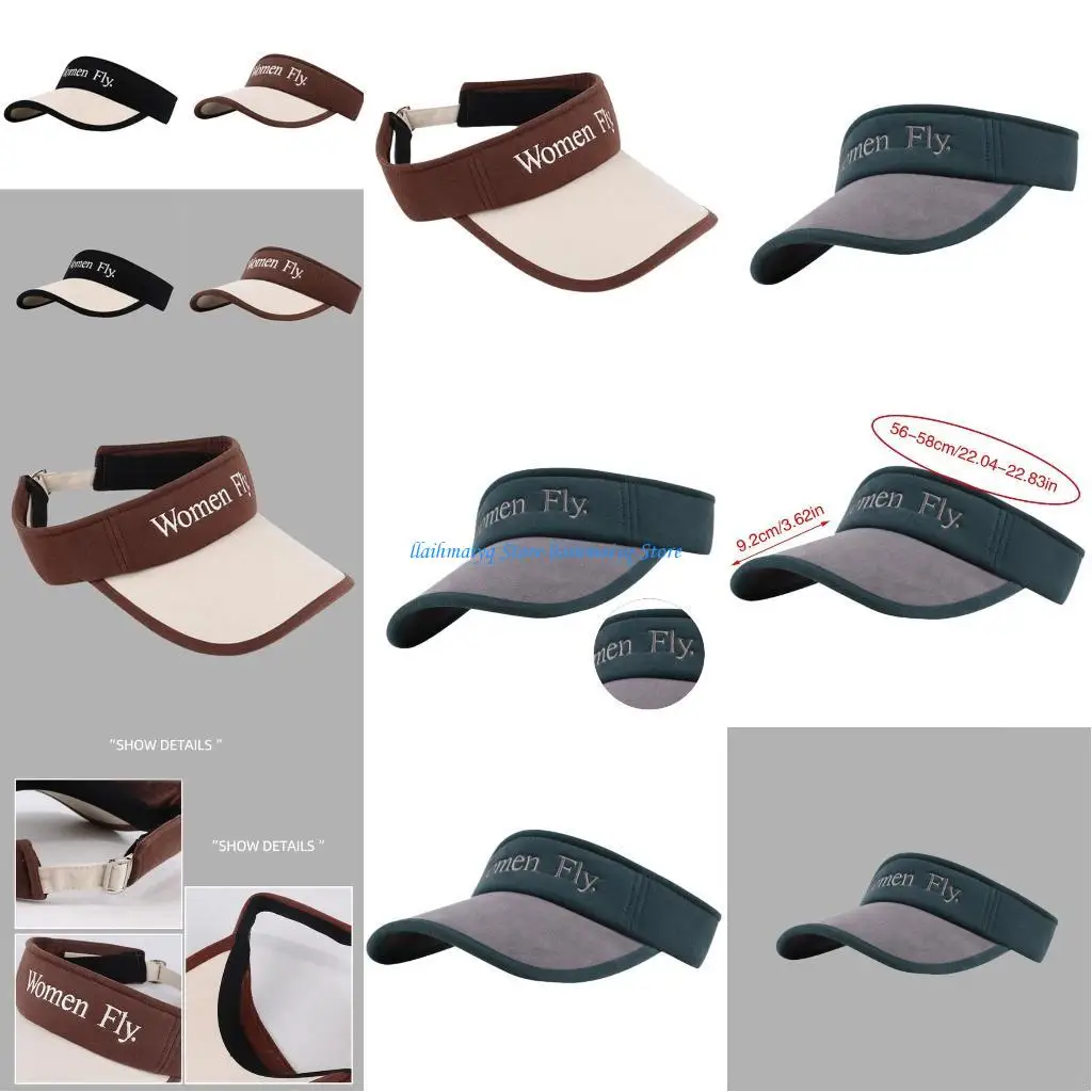 

573B Sports Sun Visors Women Hat Empty Top Sunproof Hat for Fishing Mountaineering