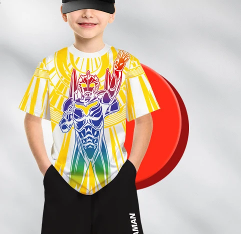 

2026 New Summer Short Sleeved Men's and Women's Childrenwear T-shirt Quick Dry Ultramans Clothes Cerro Joao Noah