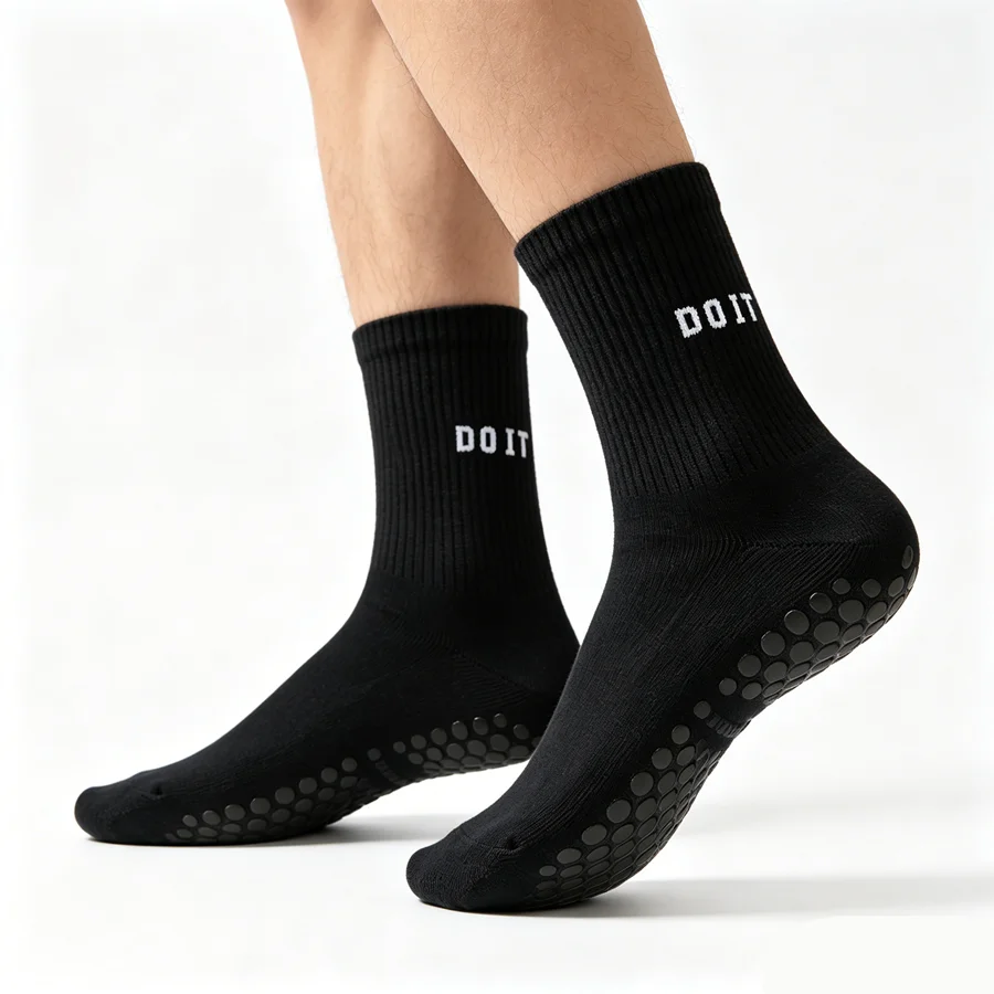 3/6/10pairs men women non slip grip football basketball breathable towel bottom shockproof professional athletic exercise socks view 4