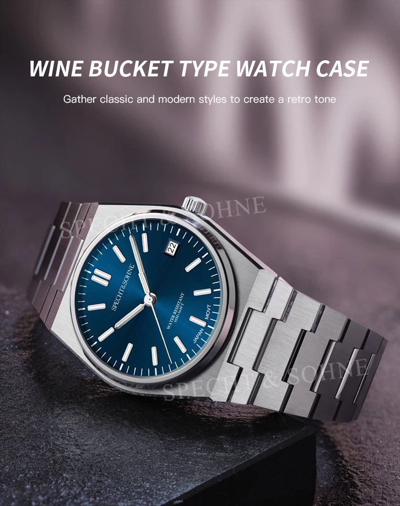 2026 Neuheiten Specht&Sohne Herrenuhren Edelstahl Saphir Klassische Quarz Herrenuhr Relogio Masculino 100M Wasserdicht – Detail 7