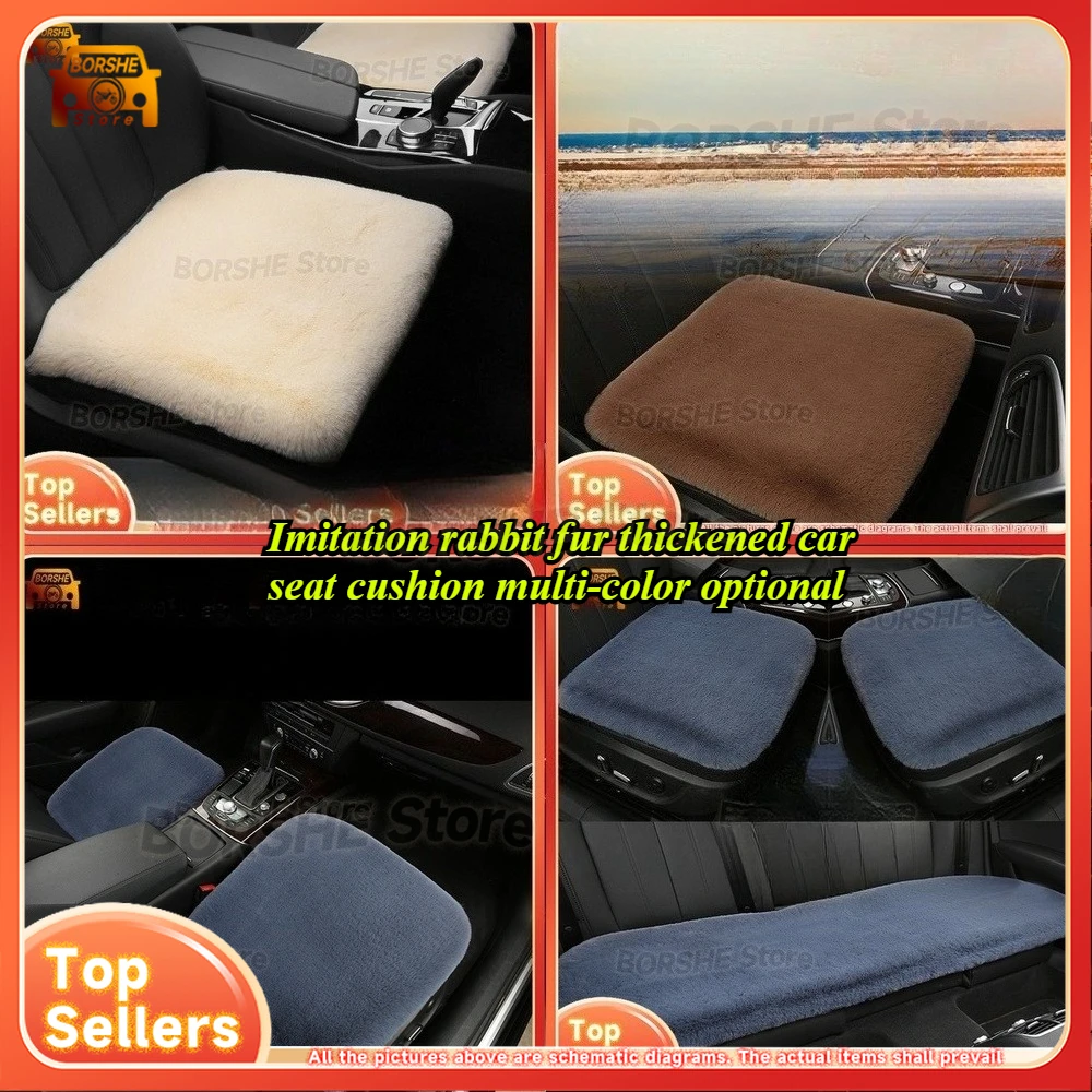 

Универсальные чехлы на сиденьяОптовая продажа Зимняя подушка для автомобильного сиденья Комплект из трех предметов Теплый искусственный кроличий мех Толстый универсальный без завязок Плюшевый автомобильный коврик