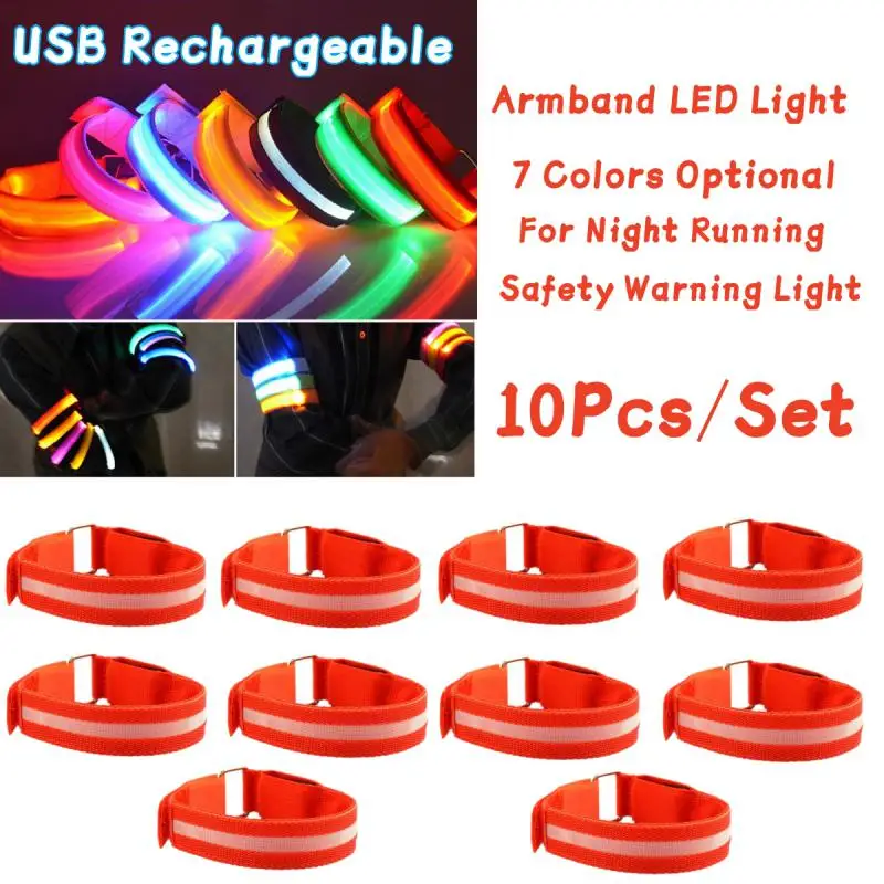 Outdoor LED Night Run Light Bracelet Safety Reflective Warning Light Armband Flashing Belt