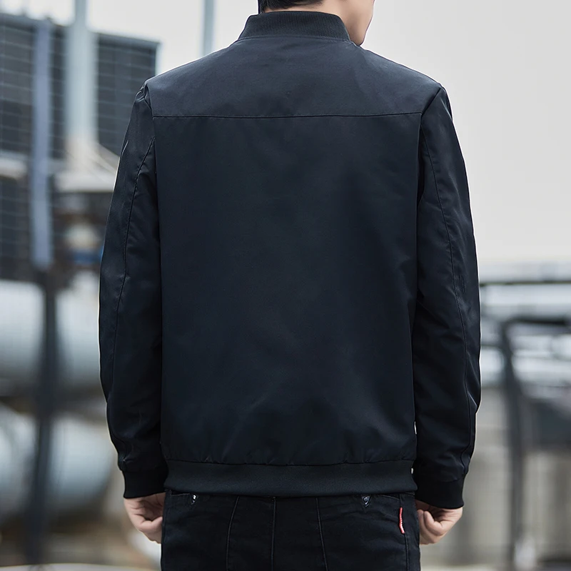 Chaqueta Nueva para Hombre, Corte Hoado, Cuello Alto, Estilo Béisbol, Casual, Moderna, Primavera-Otoño, Estilo Urbano, Mang...