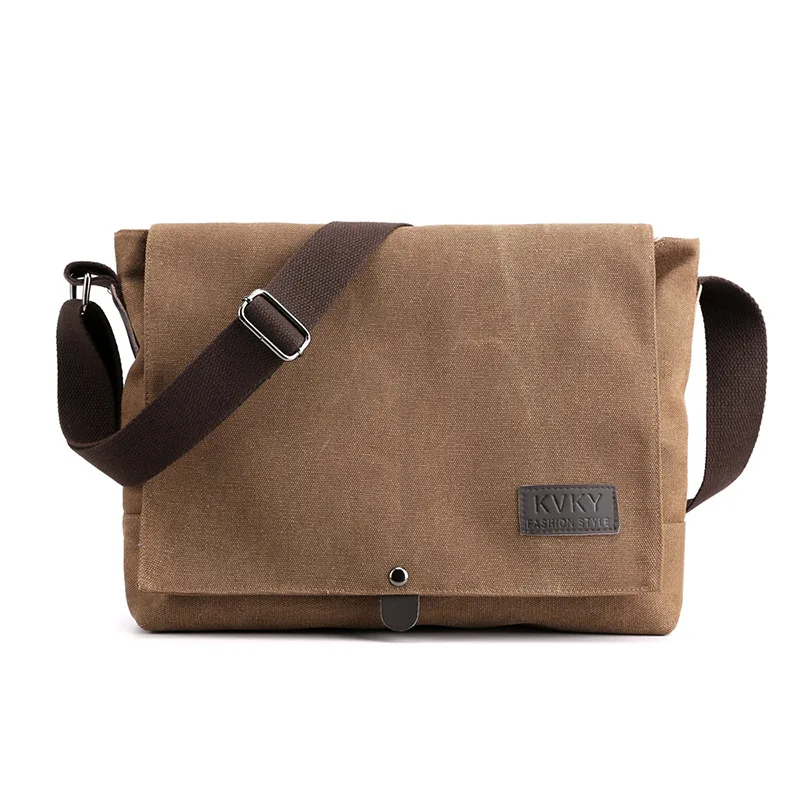 

Men Canvas Crossbody Bags 2025 Vintage Solid Lightweight Shoulder Bags Large Capacity Travel Casual Male Tote Bag