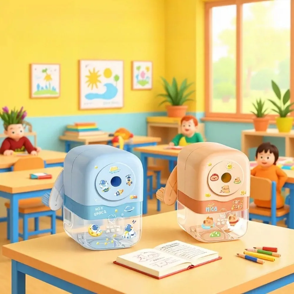1 Piece Cute Hand‑Crank Pencil Sharpener Manual Pencil Sharpener For Primary Middle School Students Portable Pencil Cutter