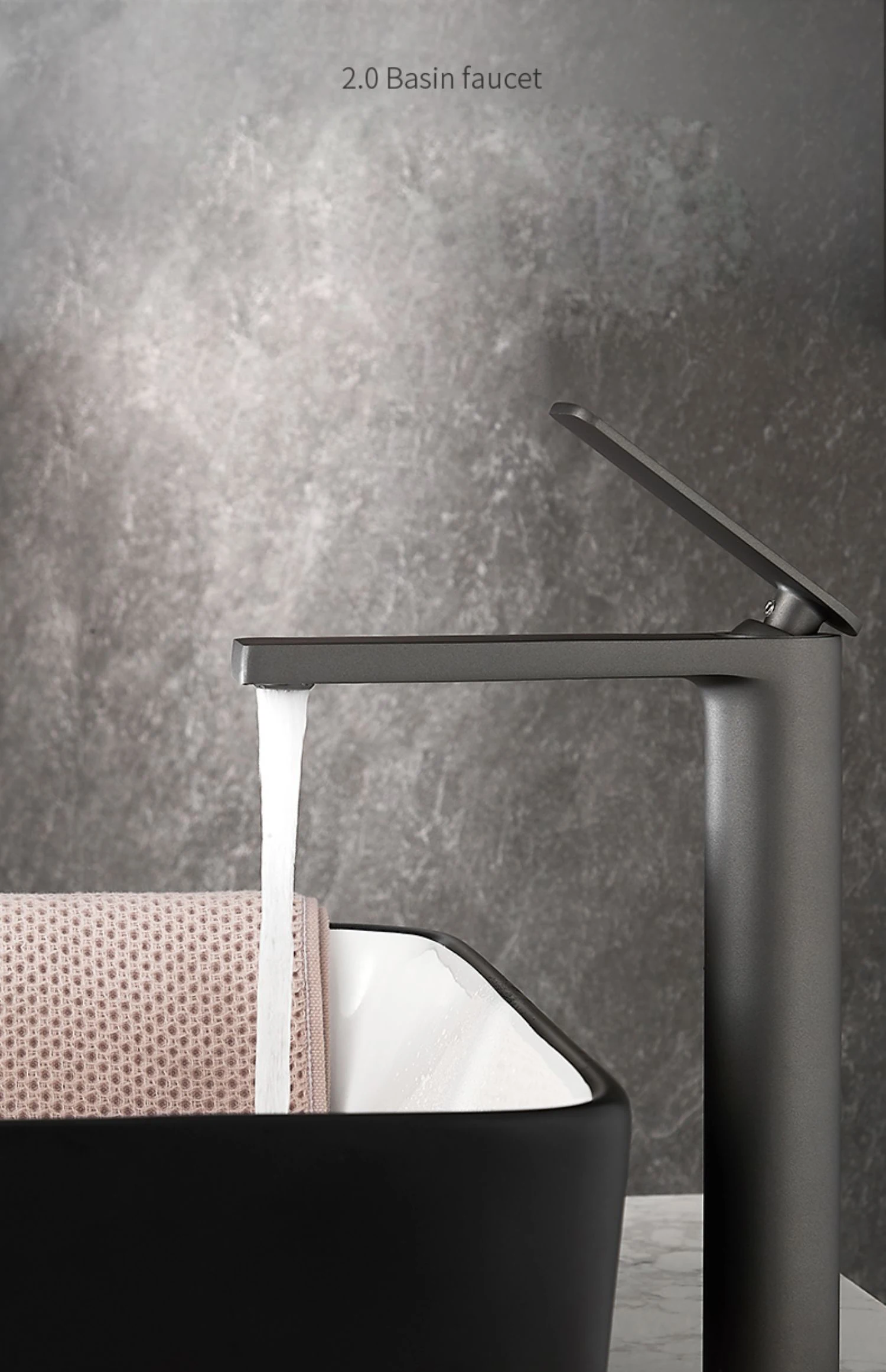 Bathroom White/Gray Bronze Solid Brass Luxury Basin Sink Tall Faucet Single Handle Water Mixer Bath Tap High And Short Style
